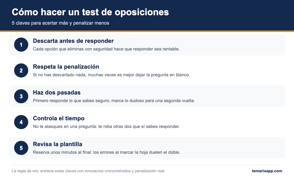 como hacer test de oposiciones